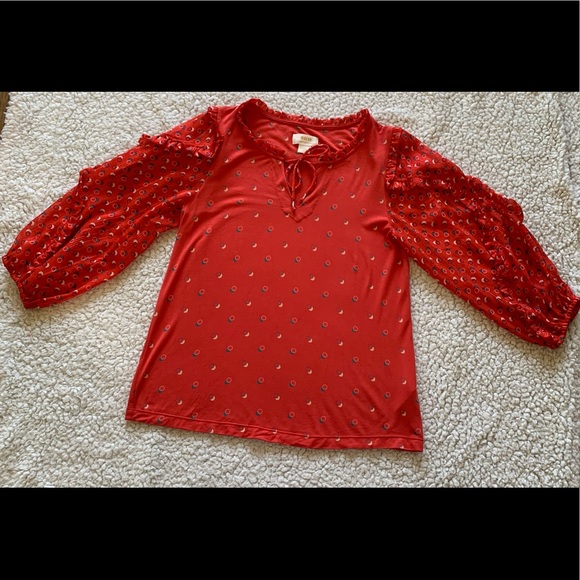 ANTHROPOLOGIE Maeve Polka Dot Balloon Sleeve Top - Picture 12 of 12